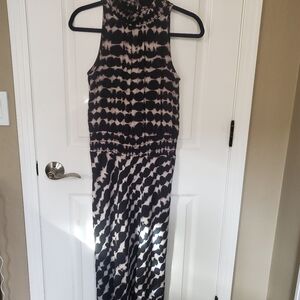 Allison Joy Stylish Black and Off White Women's Dress Maxi